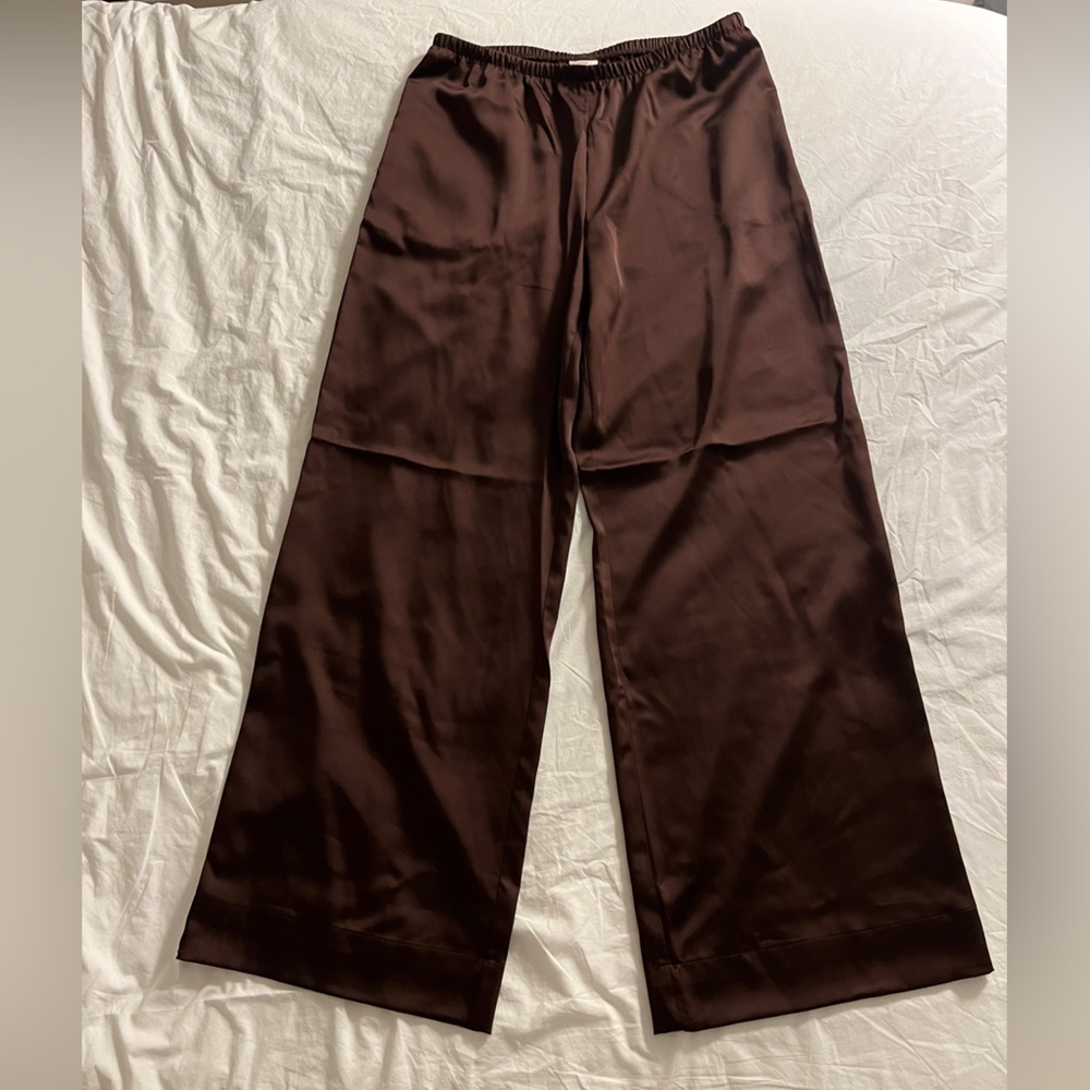 NWOT Brown Satin Pull On Pants